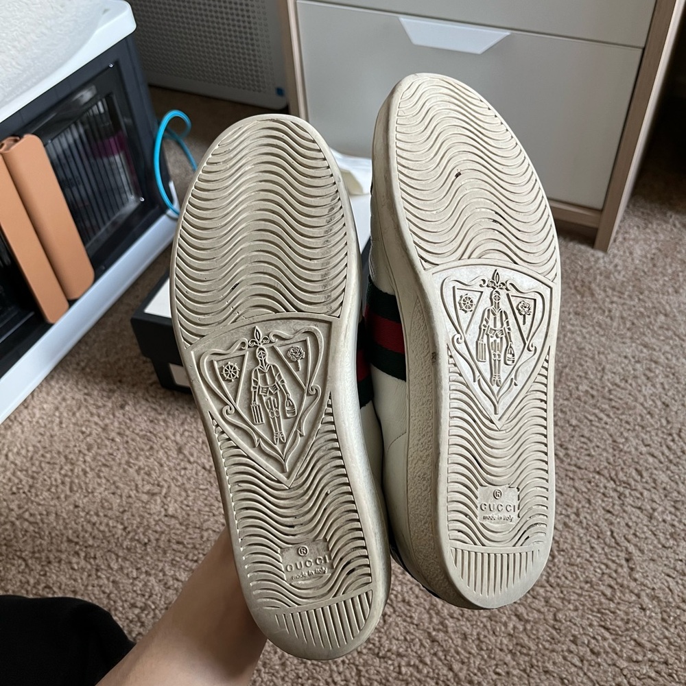 Gucci Ace Sneakers Size 39.5 | White Leather w/ Web Stripe - Picture 6 of 10